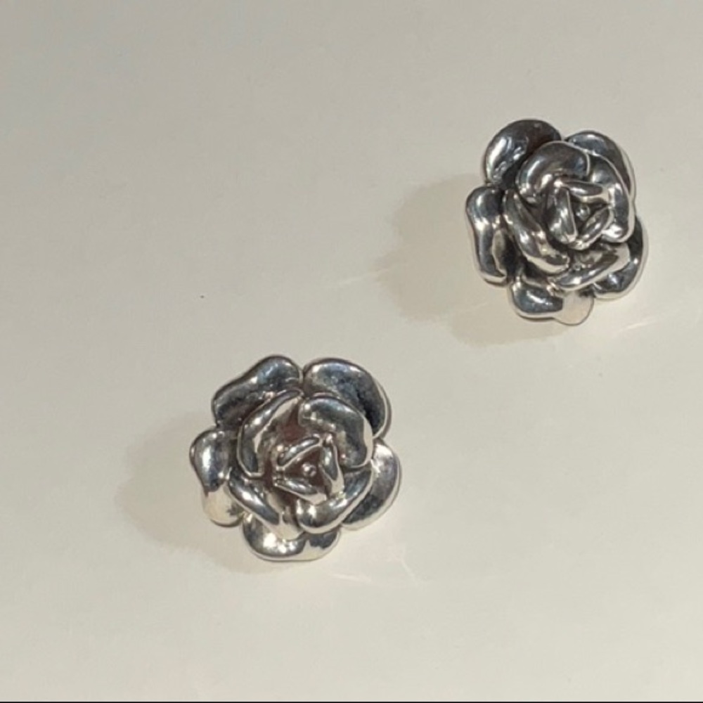 925 Silver Flower Post and Clutch Earrings